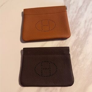 Free of Purchase Brown Leather Coin Pouches/ Card Holder